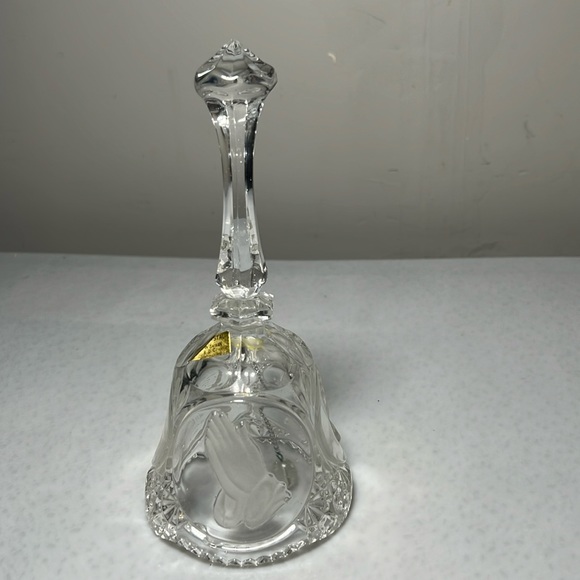 Vintage Full Lead Crystal Bell with Lords Prayer with Tag - Picture 1 of 7
